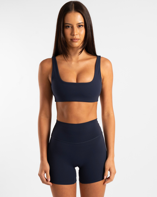 Square Neck Crop - Navy
