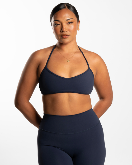 Halter Crop - Navy