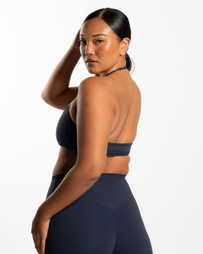 Halter Crop - Navy