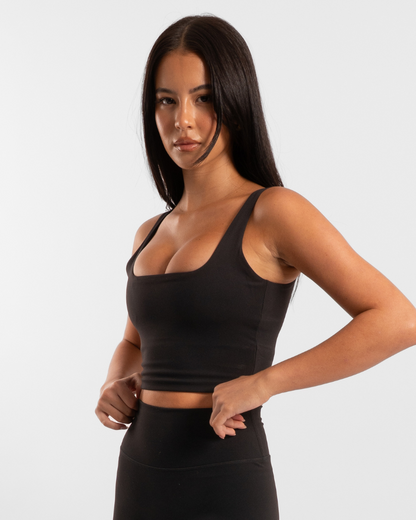 Square Neck Tank - Onyx