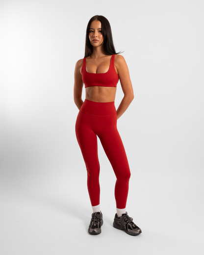 Square Neck Crop - Cherry Red