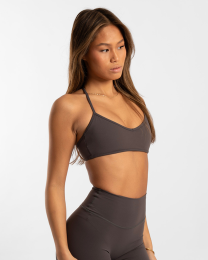 Halter Crop - Charcoal