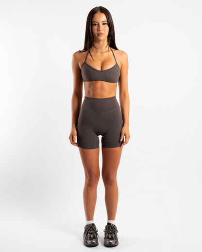 Halter Crop - Charcoal